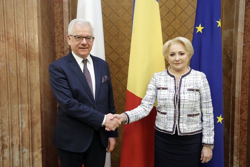 Viorica Dăncilă l-a primit, la Guvern, pe ministrul polonez al Afacerilor Externe