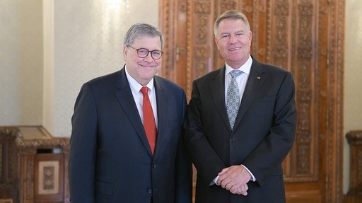 Preşedintele Iohannis l-a primit pe William Barr: Procurorul General al SUA a evidenţiat importanţa ca România să rămână un aliat predictibil, stabil şi responsabil, care respectă şi promovează valorile democratice şi statul de drept