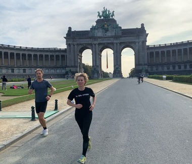 Preşedinta Comisiei Europene, alergare de dimineaţă cu ocazia zilei fără maşini din Bruxelles - FOTO
