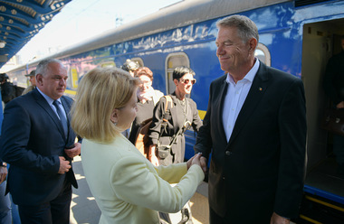Preşedintele Klaus Iohannis a ajuns în gara din Kiev - FOTO, VIDEO