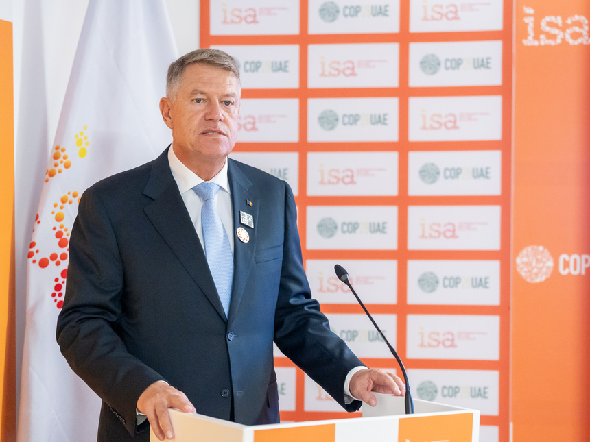 Iohannis, după ce România a intrat în Alianţa Solară Internaţională: Până în 2030, România îşi propune să instaleze o capacitate de energie solară de peste 8 Gigawaţi, reprezentând 24% din consumul final brut de energie electrică din surse regenerabile