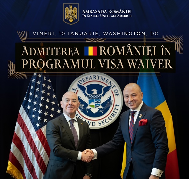 Eveniment festiv la Washington vineri pentru celebrarea includerii României în programul Visa Waiver.