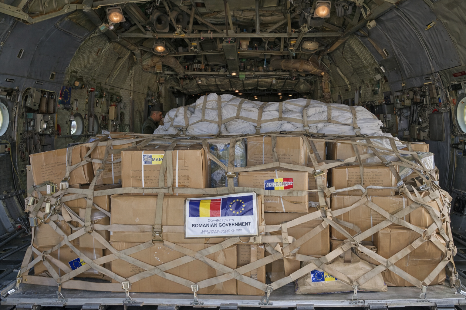 România trimite 15 tone de ajutoare umanitare populaţiei civile din Liban / Transportul pleacă miercuri cu un avion C130 şi cu un Spartan C27J aparţinând MApN - FOTO