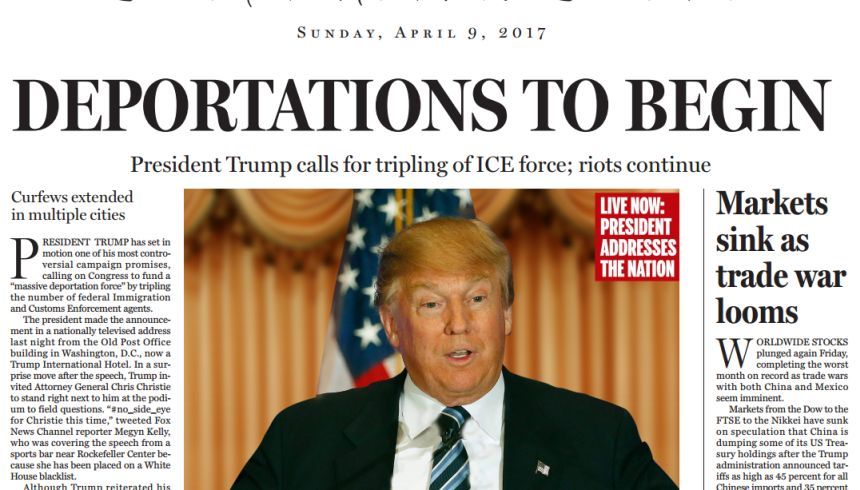 Boston Globe îşi avertizează cititorii într-o satiră cu privire la viitorul SUA sub Donald Trump: "Deportările vor începe în 2017"