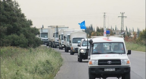 Un convoi umanitar uriaş a ajuns în oraşele siriene afectate de război