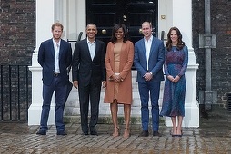 Cuplul prezidenţial american a fost primit pentru un dineu informal de ducii de Cambridge şi de prinţul Harry