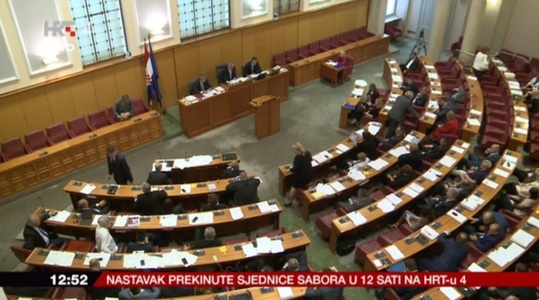 Croaţia: Parlamentarii au votat în favoarea dizolvării legislativului, pentru a permite organizarea de alegeri anticipate