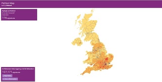 O petiţie depusă pe site-ul Parlamentului britanic pentru un nou referendum a strâns aproape 86.000 de semnături