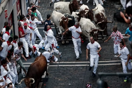 Doi bărbaţi au fost răniţi de tauri în a treia zi a festivalului anual de la Pamplona, Spania