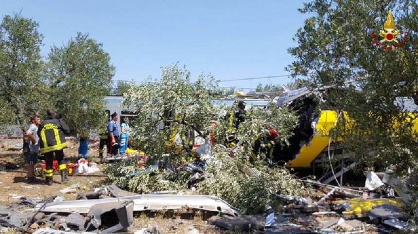 Autorităţile italiene revizuiesc în scădere bilanţul tragediei feroviare din Puglia la 23 de morţi
