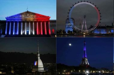 GALERIE FOTO: Obiective turistice din lumea înteagă, iluminate în culorile drapelului francez în semn de solidaritate cu victimele atacului de la Nisa