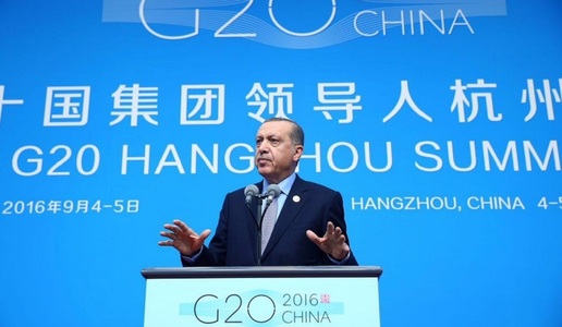 Erdogan exercită presiuni la G20 în vederea creării unei "zone sigure" pentru refugiaţi sirieni în nordul Siriei