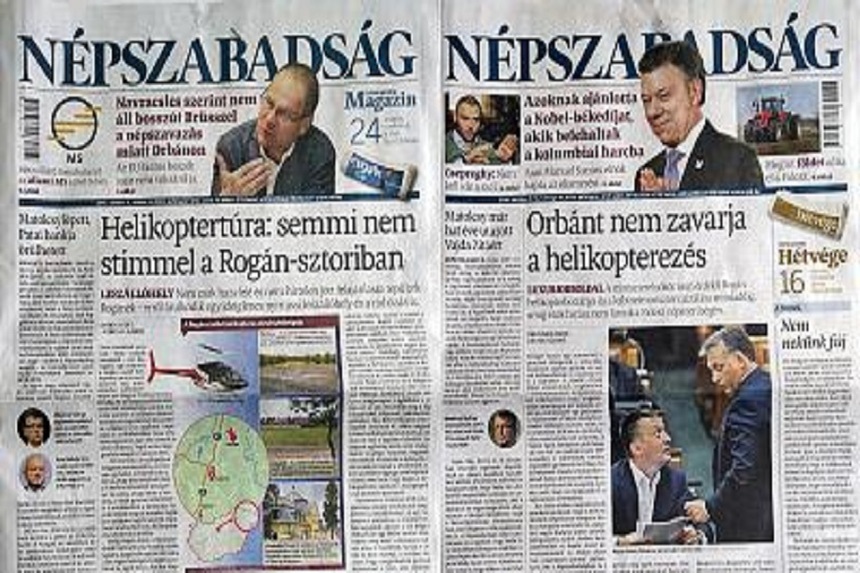 Cel mai mare ziar de opoziţie din Ungaria, Nepszabadsag, şi-a suspendat activitatea; angajaţii vorbesc de un "puci" guvernamental