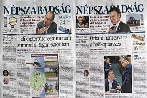Circa 2.000 de unguri au protestat sâmbătă la Budapesta faţă de închiderea principalului ziar de opoziţie din ţară
