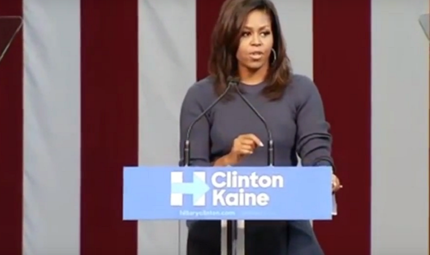 Michelle Obama denunţă un comportament de "predator sexual" al lui Trump, într-un discurs politizat şi plin de pasiune