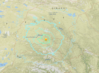 Un cutremur cu magnitudinea 6,2 s-a produs în Tibet, la o adâncime de nouă kilometri