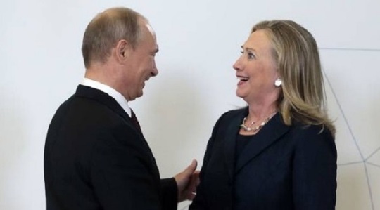 Hillary Clinton şi Vladimir Putin (Sursă: Twitter)