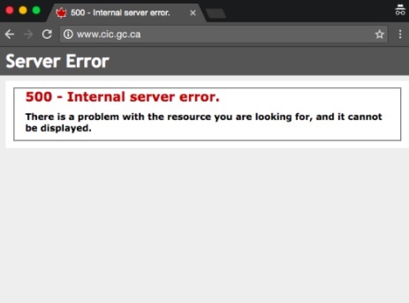 Site-ul agenţiei canadiene de imigraţie (Sursă: Twitter)