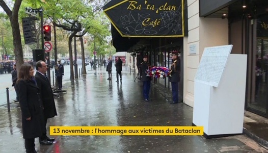 Franţa marchează un an de la atentatele jihadiste de la Paris / Ceremonii conduse de preşedintele Hollande şi primarul Hidalgo
