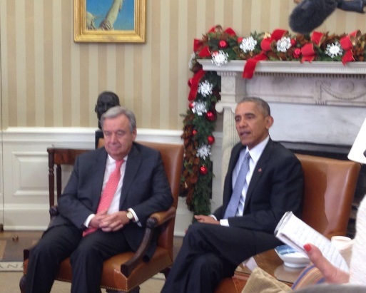 Barack Obama îşi exprimă încrederea în capacitatea lui Antonio Guterres de a conduce Naţiunile Unite