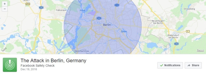 Facebook a activat funcţia ”safety check” după ce un camion a intrat în mulţime la un târg de Crăciun din Berlin