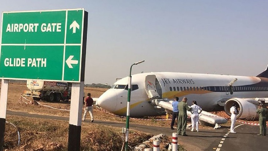 Un avion cu 161 de oameni la bord a ieşit de pe pistă în India; 15 oameni au fost răniţi