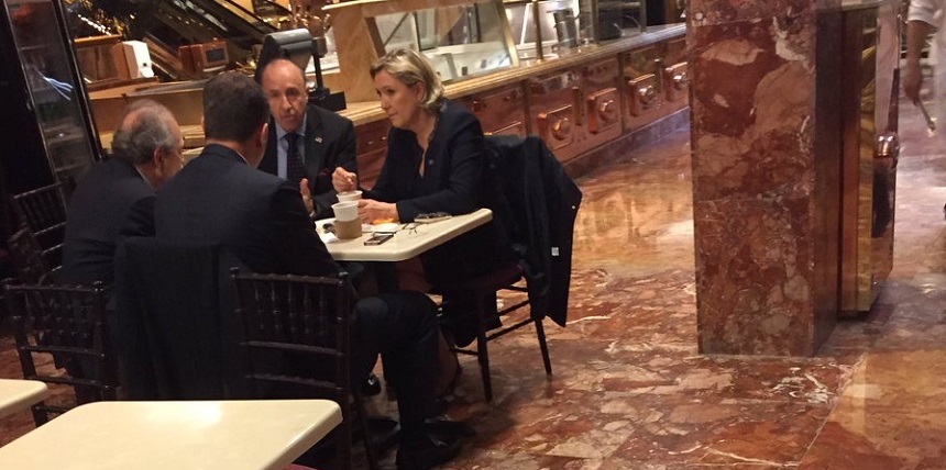 Le Pen a fost la Trump Tower, dar nu a fost primită de viitorul preşedinte al SUA sau de echipa sa, anunţă Spicer
