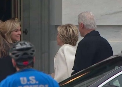 Democrata Hillary Clinton a sosit la Capitoliu pentru a participa la ceremonia de învestire a rivalului Donald Trump
