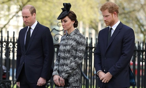 Prinţii William şi Harry şi ducesa de Cambridge au participat la o ceremonie în memoria victimelor atacului de la Londra