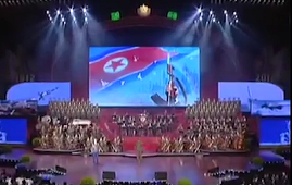 Coreea de Nord a prezentat imagini în care distruge SUA la un spectacol organizat la împlinirea a 105 ani de la naşterea fondatorului său. VIDEO