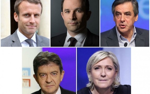 Macron şi Le Pen coboară, Fillon şi Mélenchon urcă în intenţiile de vot în turul întâi al alegerilor prezidenţiale