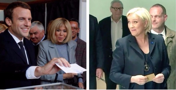 Emmanuel Macron şi Marine Le Pen au votat în primul tur al alegerilor prezidenţiale din Franţa