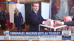 Favoritul la alegerile prezidenţiale din Franţa, Emmanuel Macron, a votat