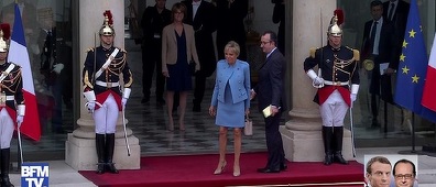Brigitte Trogneux soseşte la Élysée, Macron pe drum