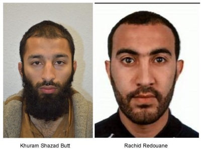Autorităţile britanice i-au identificat pe doi dintre atacatorii londonezi drept Khuram Butt şi Rachid Redouane