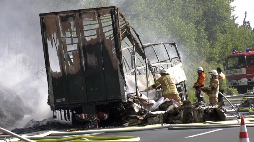 Accidentul de autocar din Germania ”probabil” s-a soldat cu 18 morţi, anunţă poliţia şi parchetul locale