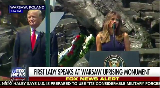 Oamenii ar trebui să trăiască ”fără să se teamă”, spune Melania Trump înaintea discursului soţului ei la Varşovia