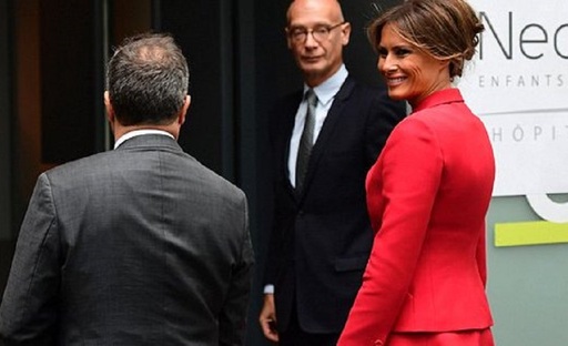 Melania Trump a vizitat un spital de pediatrie de la Paris, în prima zi a vizitei sale în Franţa
