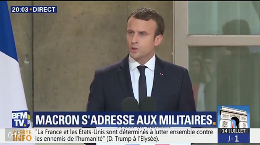 Macron către militari: ”Eu sunt şeful vostru”. Fermitate, autoritarism sau mărturisirea unei slăbiciuni?