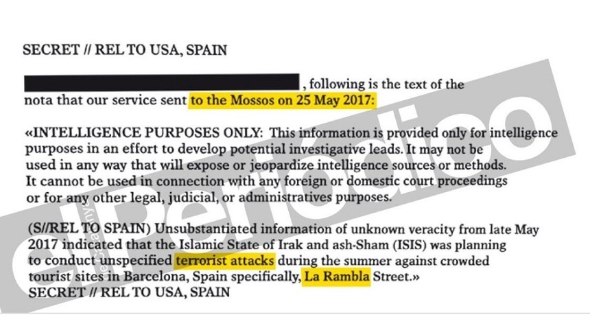 Serviciile de informaţii americane au alertat Spania în mai cu privire la riscul unui atentat pe bulevardul Las Ramblas
