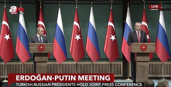 Putin spune la Ankara că s-au creat condiţiile unei încetări a războiului civil în Siria