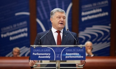 Poroşenko respinge la APCE ideea lui Zeman cu privire la o soluţionare a chestiunii anexării Crimeei prin ”compensaţii” financiare ruse; CoE ”nu a fost inventat (...) ca să se facă apeluri la schimbarea unui teritoriu pe bani, petrol sau gaze naturale”