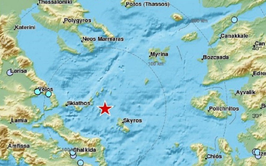 Cutremur cu magnitudinea de 5,1 în Marea Egee, în arhipelagul grec al Sporadelor, resimţit puternic la Atena