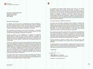 Puigdemont doreşte ”suspendarea mandatului” pe care i l-au încredinţat catalanii privind independenţa şi îi propune lui Rajoy două luni să negocieze