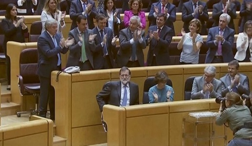 Prima hotărâre va fi demiterea liderului catalan Carles Puigdemont, spune Rajoy în Senat - VIDEO