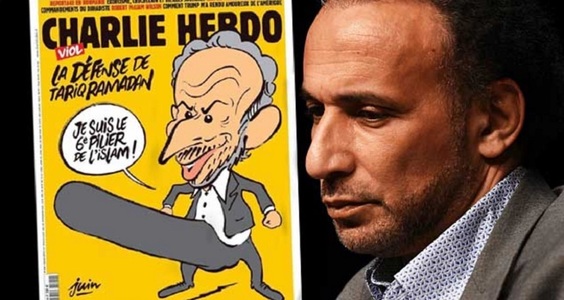 Parchetul din Paris anchetează ameninţări cu moartea la adresa Charlie Hebdo, din cauza caricaturizării islamologului Tariq Ramadan, acuzat de violuri şi agresiuni sexuale