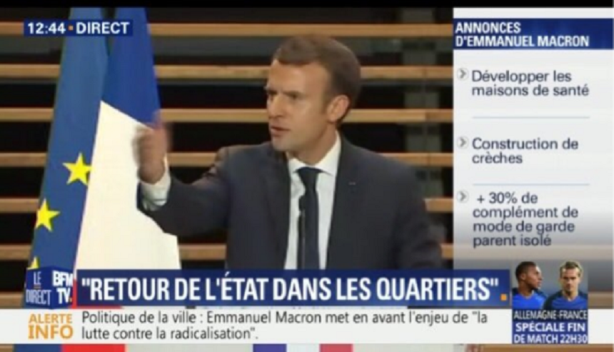 Macron îndeamnă la o ”mobilizare naţională pentru oraşe şi pentru cartiere”