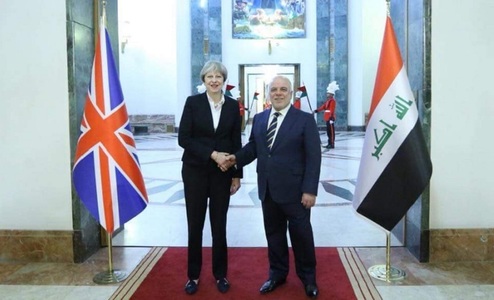 Theresa May, în prima sa vizită în calitate de premier în Irak, la începutul unui turneu în Orientul Mijlociu