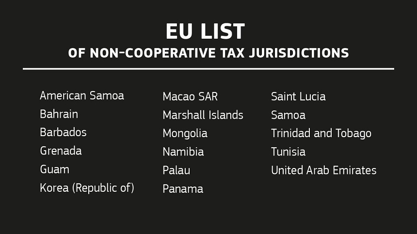 UE se dotează cu o listă neagră de 17 paradisuri fiscale