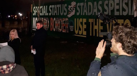 Manifestaţie la Belfast împotriva introducerii unei frontiere cu Irlanda după Brexit